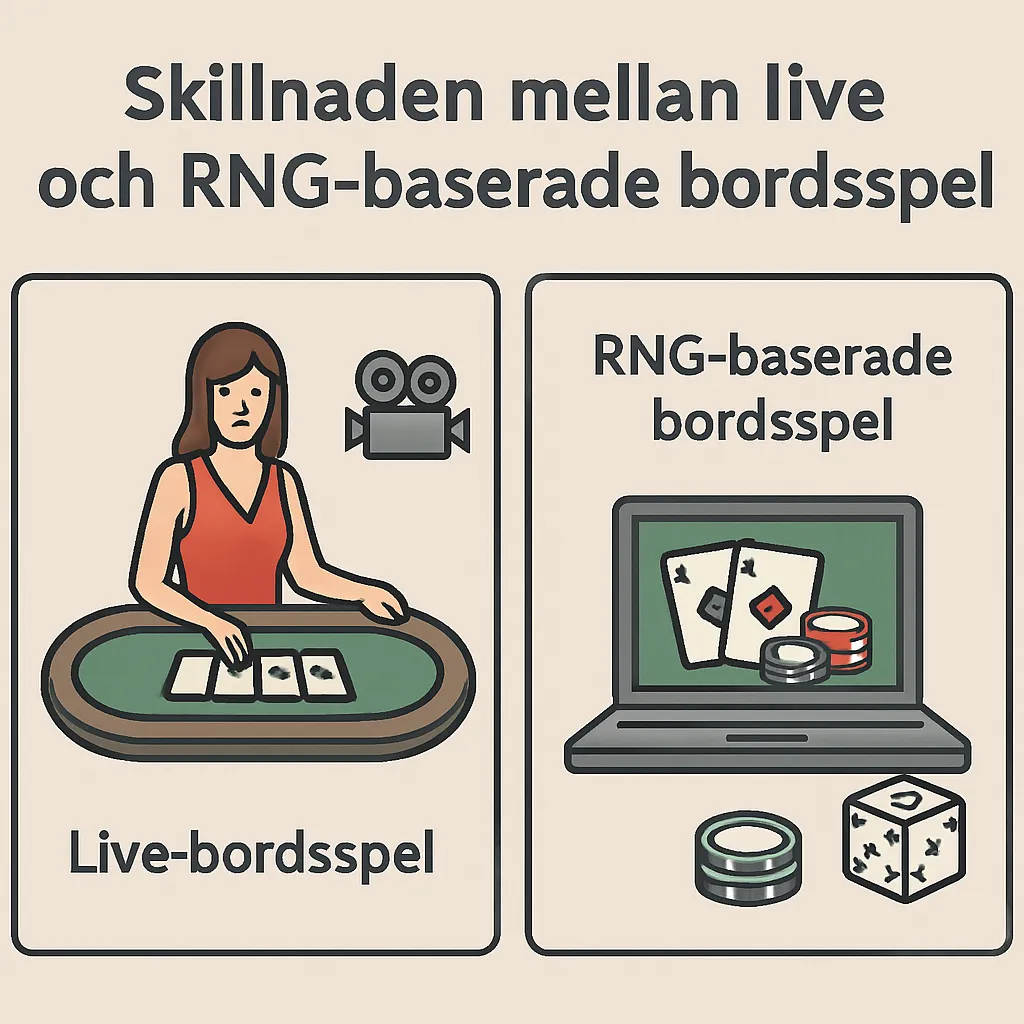 Skillnaden mellan live och RNG-baserade bordsspel