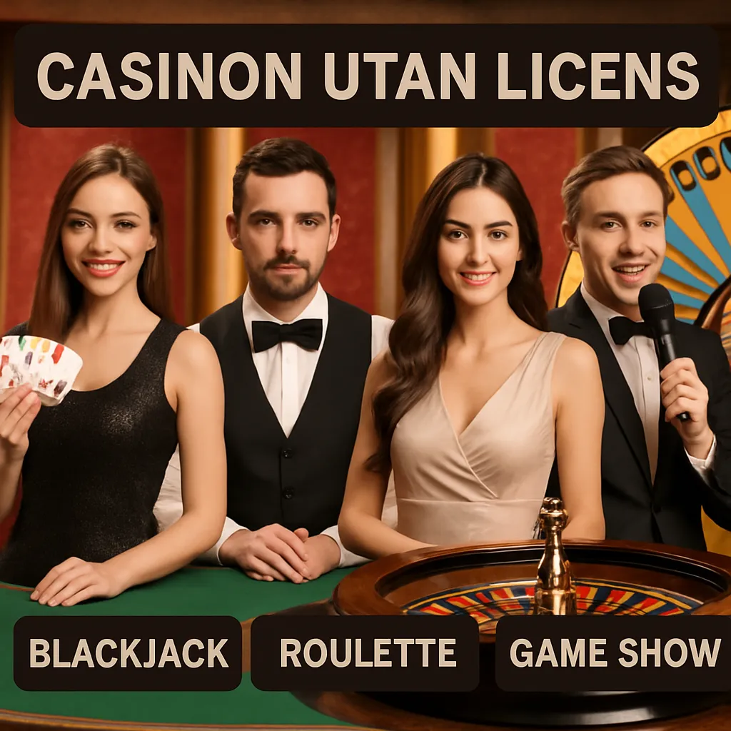 Casinon utan licens med populära livespel